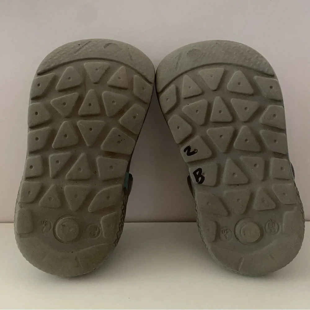 Stride Rite Blue and Gray Camouflage Clog Sandal